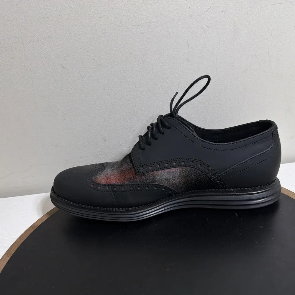 Cole Haan Grand.OS Shoes Mens Size 10 M Black Leather Brogue Dress Oxford C28862